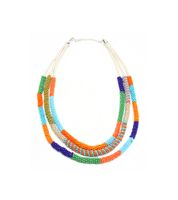 multi color beaded necklace