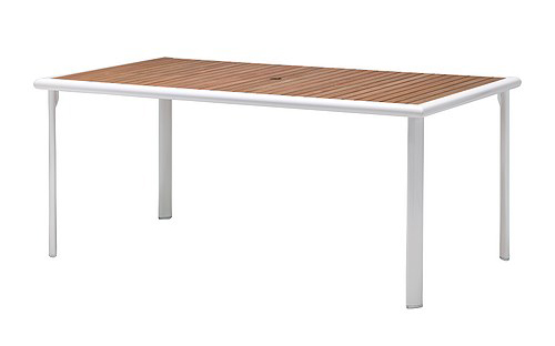 IKEA Hasselon outdoor dining table wood top white frame